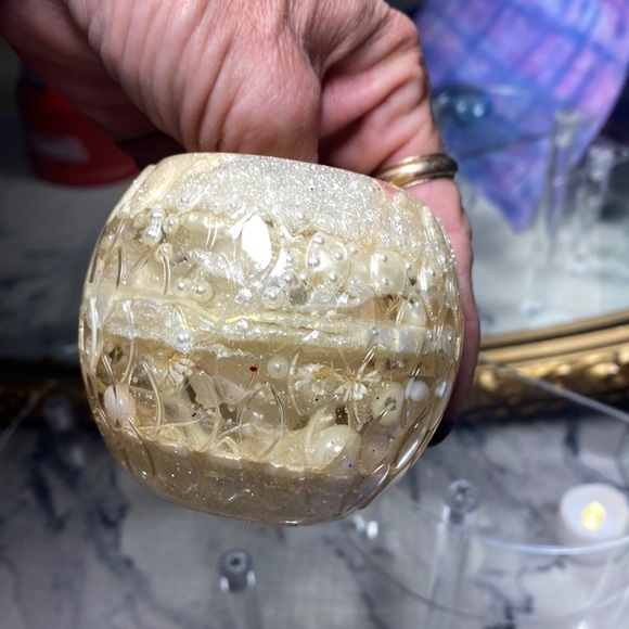 Pearl Votive  Holder with Flameless Candle! Handmade by Pippy! 💍🤍🕯Non Toxic💯 - Picture 1 of 6